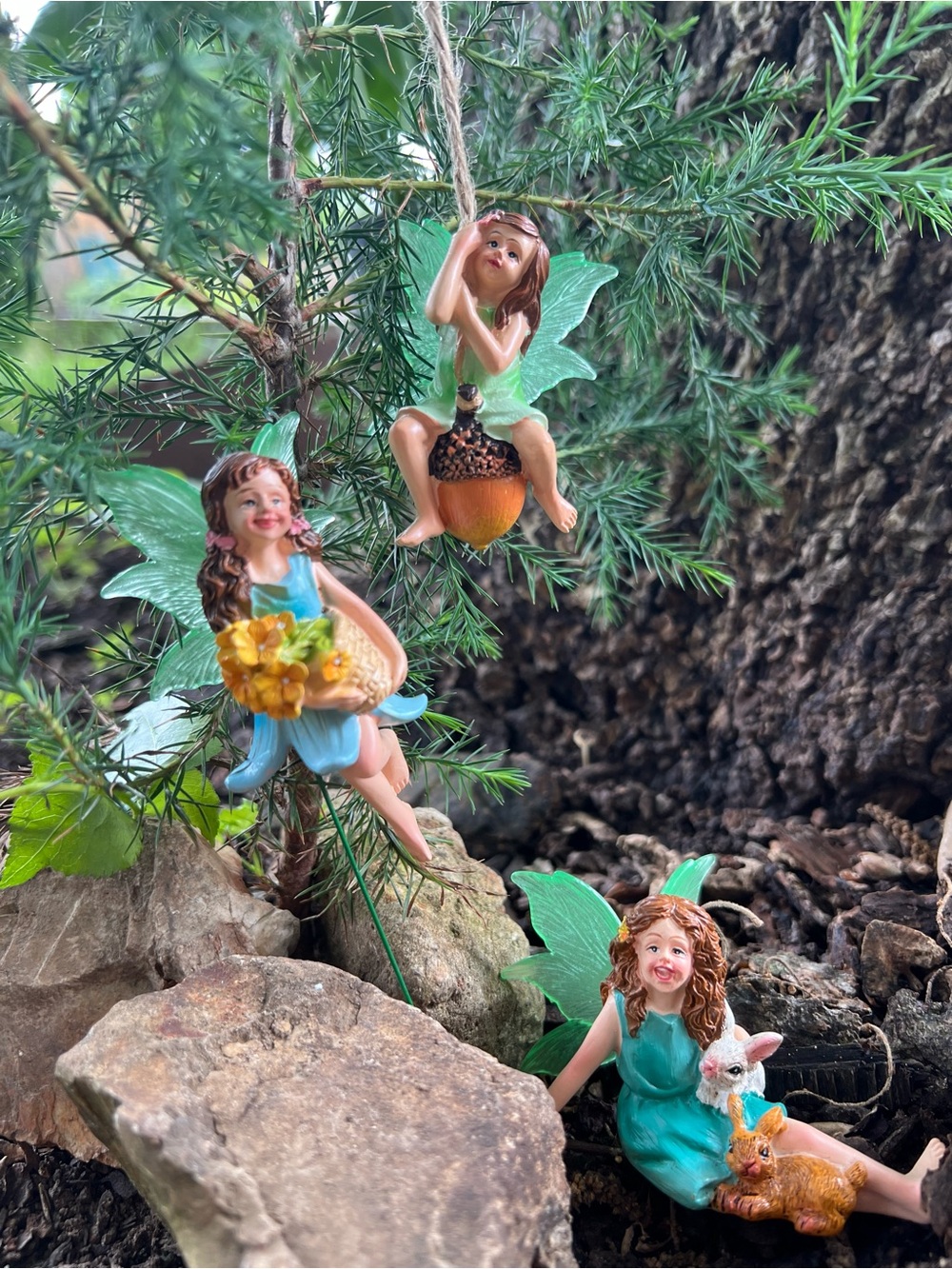 3/$10 Three NEW Garden Fairies Yard, Indoor Plant, Sisters, Grandaughters Resin